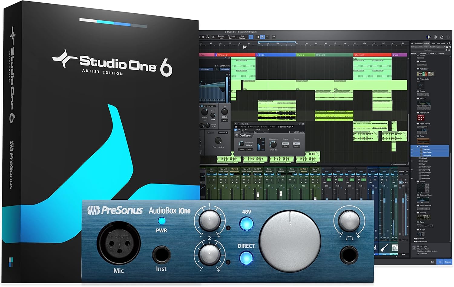 PreSonus AudioBox iOne 2×2 USB/iPad Audio Interface with Studio One Artist and Ableton Live Lite DAW Recording Software