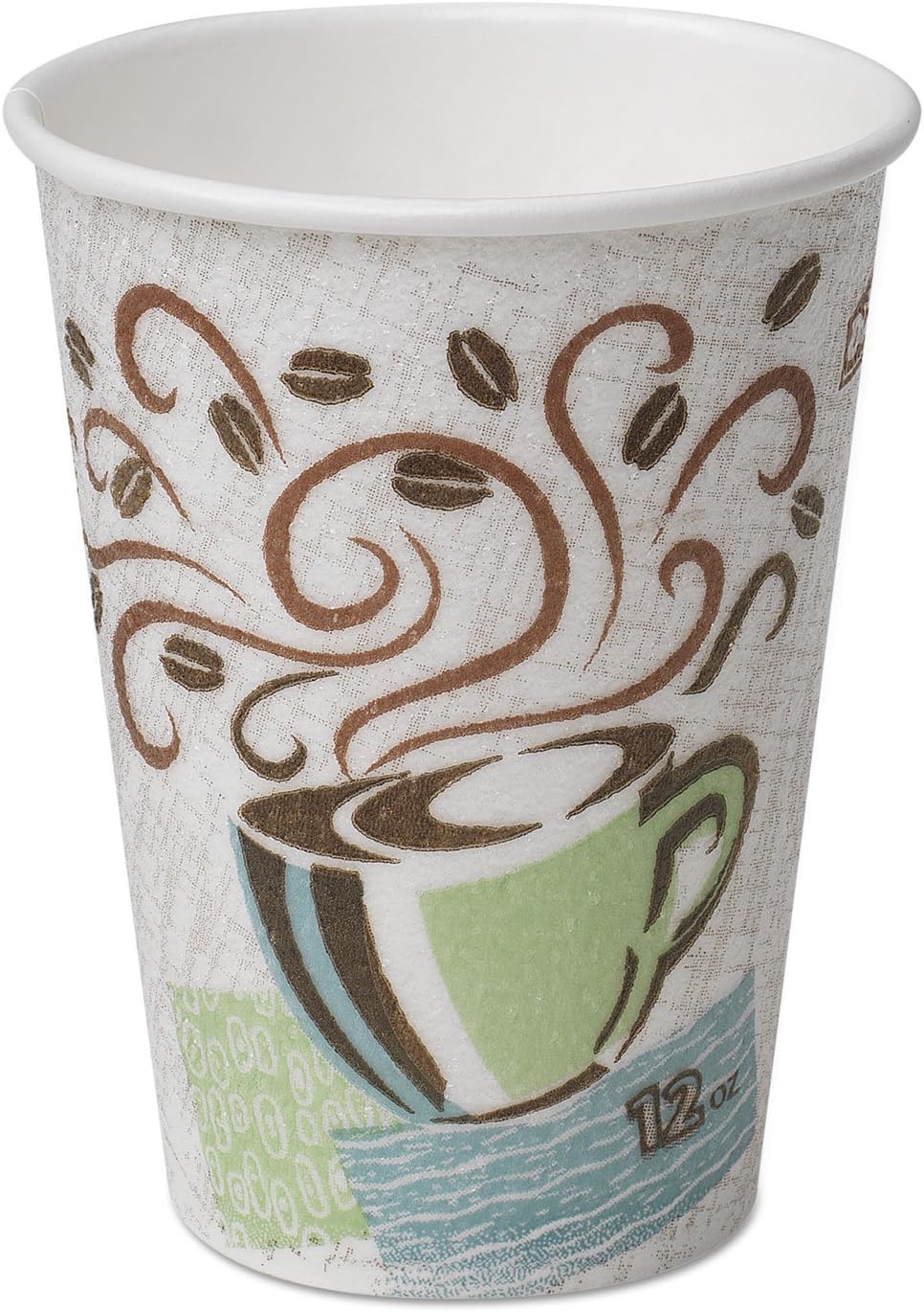 Georgia-Pacific 5356DX Dixie PerfecTouch 16 oz. Insulated Paper Hot Coffee Cup by PRO , Coffee Haze, 500 Count (25 Cups Per Sleeve, 20 Sleeves Per Case), Coffee Haze Design, White/ multicolor