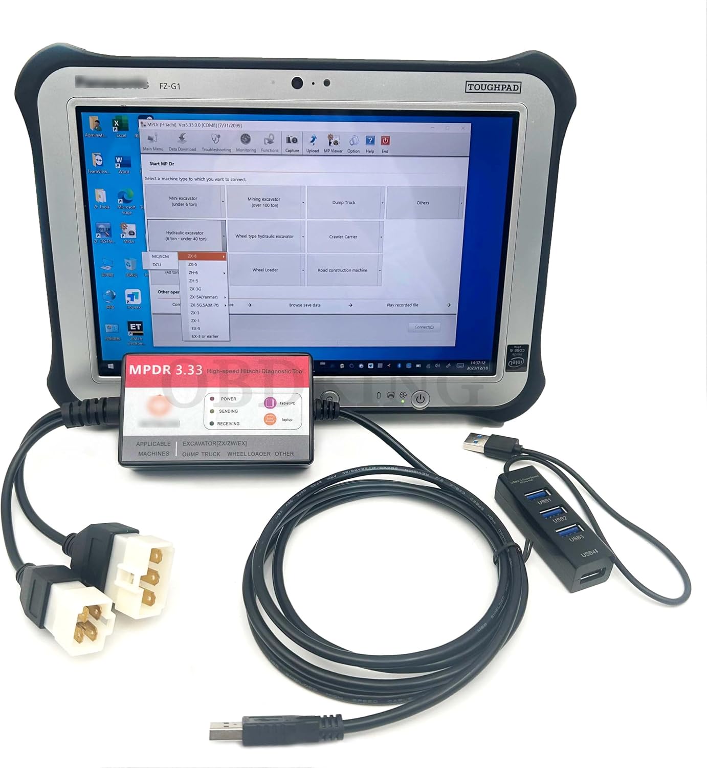 for Hitachi Software 3.33 Excavator Diagnostic with MPDR Software ZX-1 ZX-3 ZX-3G ZX-5 ZX-6 ZX-7 Latest Version Heavy-Duty Diagnostic Tool Tester (V3.33 with Tablet)