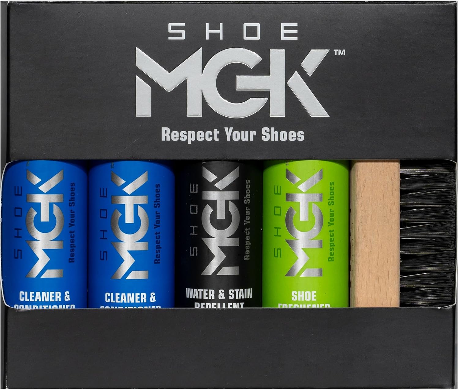 Shoe MGK Complete Kit: Shoe Cleaner, Shoe Care, Water & Stain Protection – Revitalize, Shield, and Freshen Sneakers, Leather, and Dress Shoes with Deodorizer