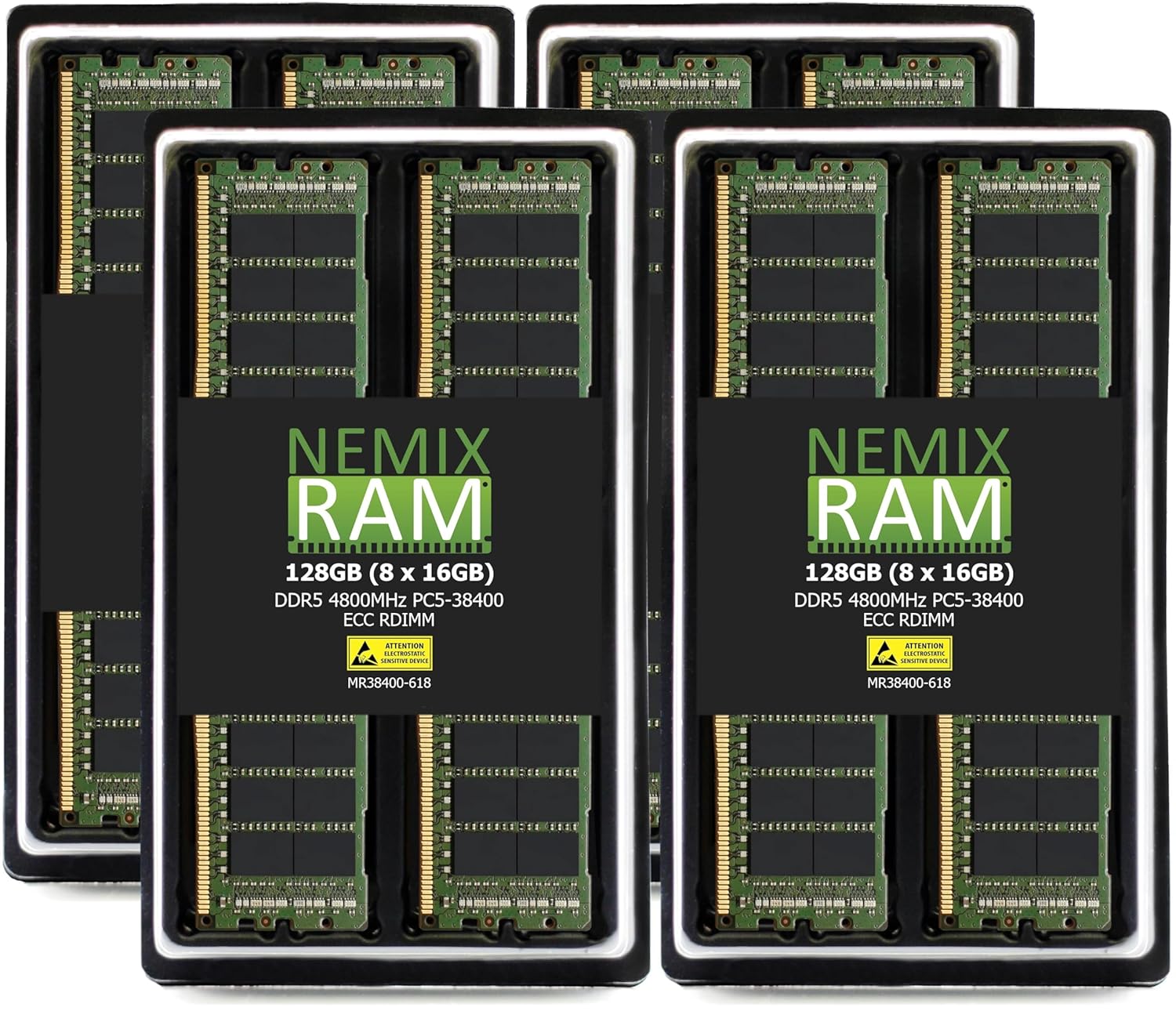 NEMIX RAM 128GB (8X16GB) DDR5 4800MHZ PC5-38400 1Rx8 1.1V 288-PIN ECC RDIMM Registered Server Memory KIT Compatible with ASUS 2U4N High Density Immersion Cooling Server RS720Q-E11-IM