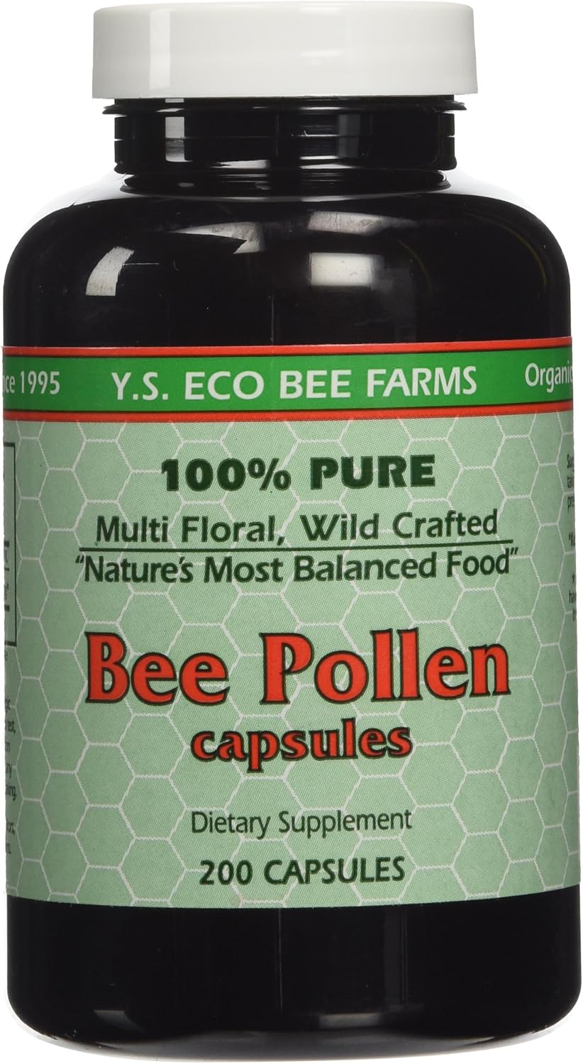 Y.S. ECO Bee Farms 100% Pure Bee Pollen 1,000mg- 200 Capsules