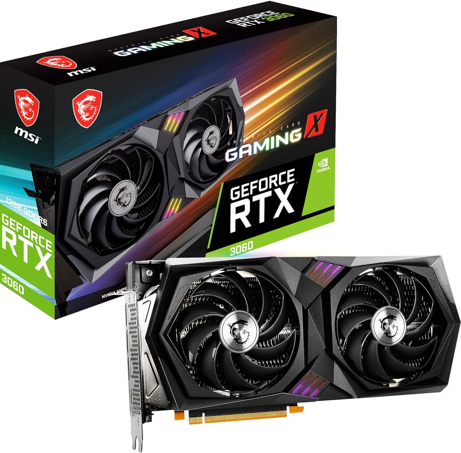 MSI Geforce RTX 3060 Gaming X, 12gb, Gddr6, 192-bit, 912-v397-019 Video Card, Model: V397-019R