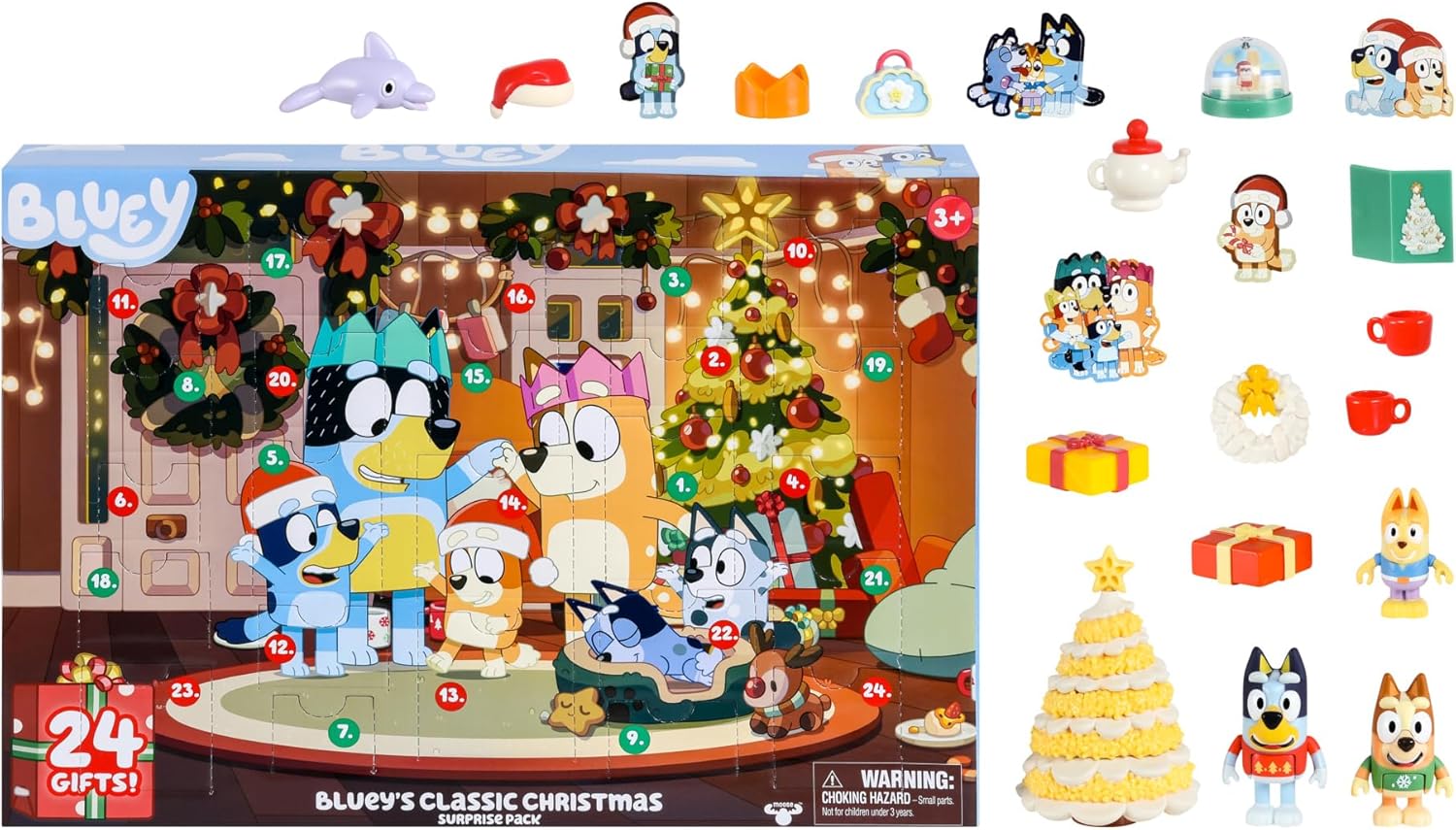 Bluey’s Exclusive Advent Calendar Pack. Open the Packaging To Find A Bluey Surprise Each Day For 24 days Including Exclusive Figures! | Amazon Exclusive