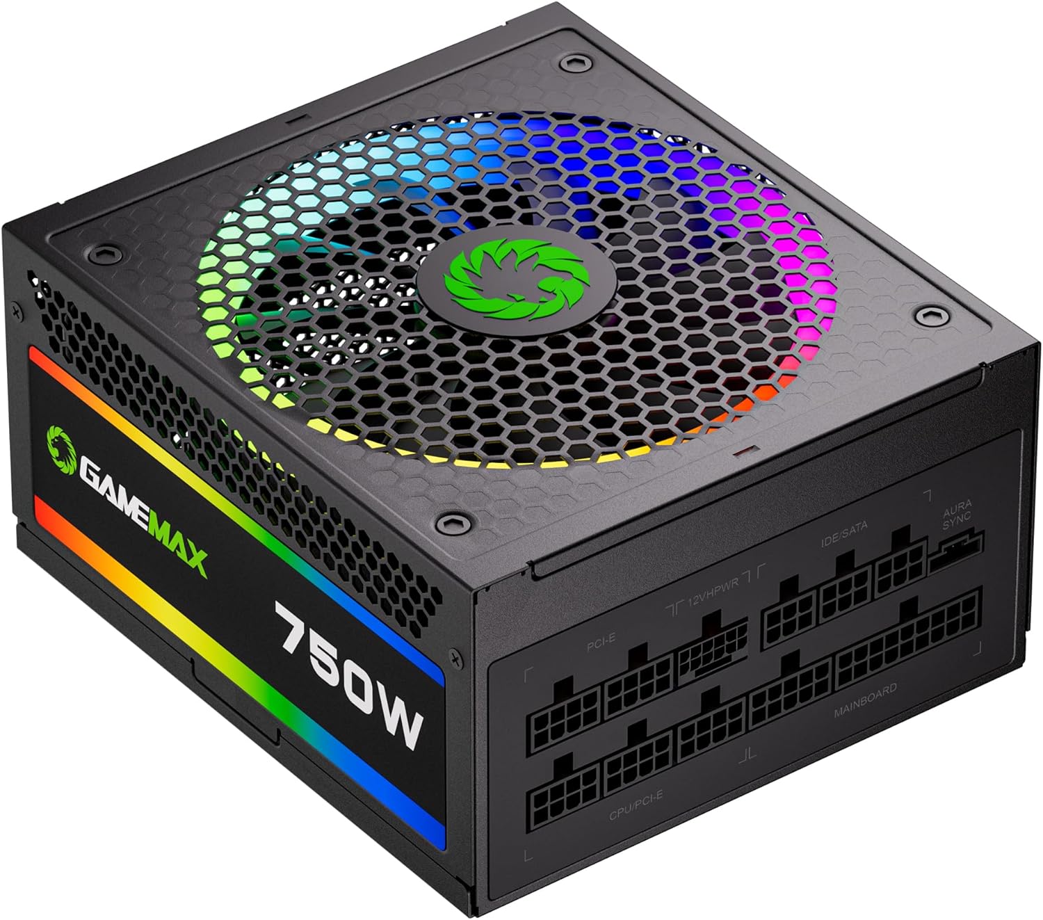 GAMEMAX 750W Fully Modular ARGB Power Supply, ATX3.0 & PCIE 5.0, 80 Plus Gold Certified, 105°C Japanese Caps, ATX Gaming Power Supply