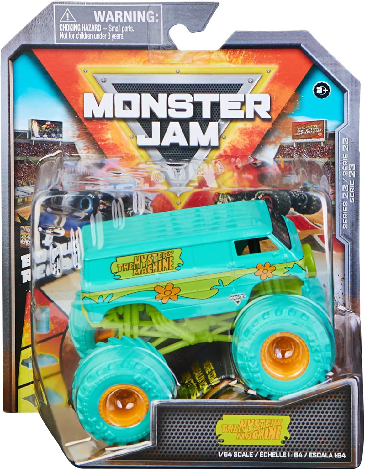 Monster Jam 2022 Spin Master 1:64 Diecast Truck with Bonus Accessory: Nitro Neon Mystery Machine