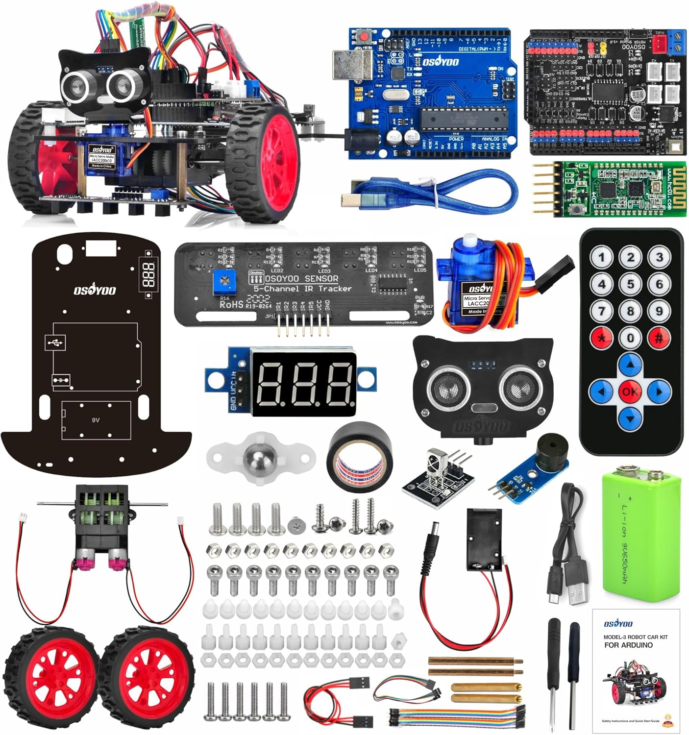 OSOYOO Smart Robot Car kit for Arduino to Learn Programming and Get Hands on Experience of Robotic Assembly for Adults and Youths