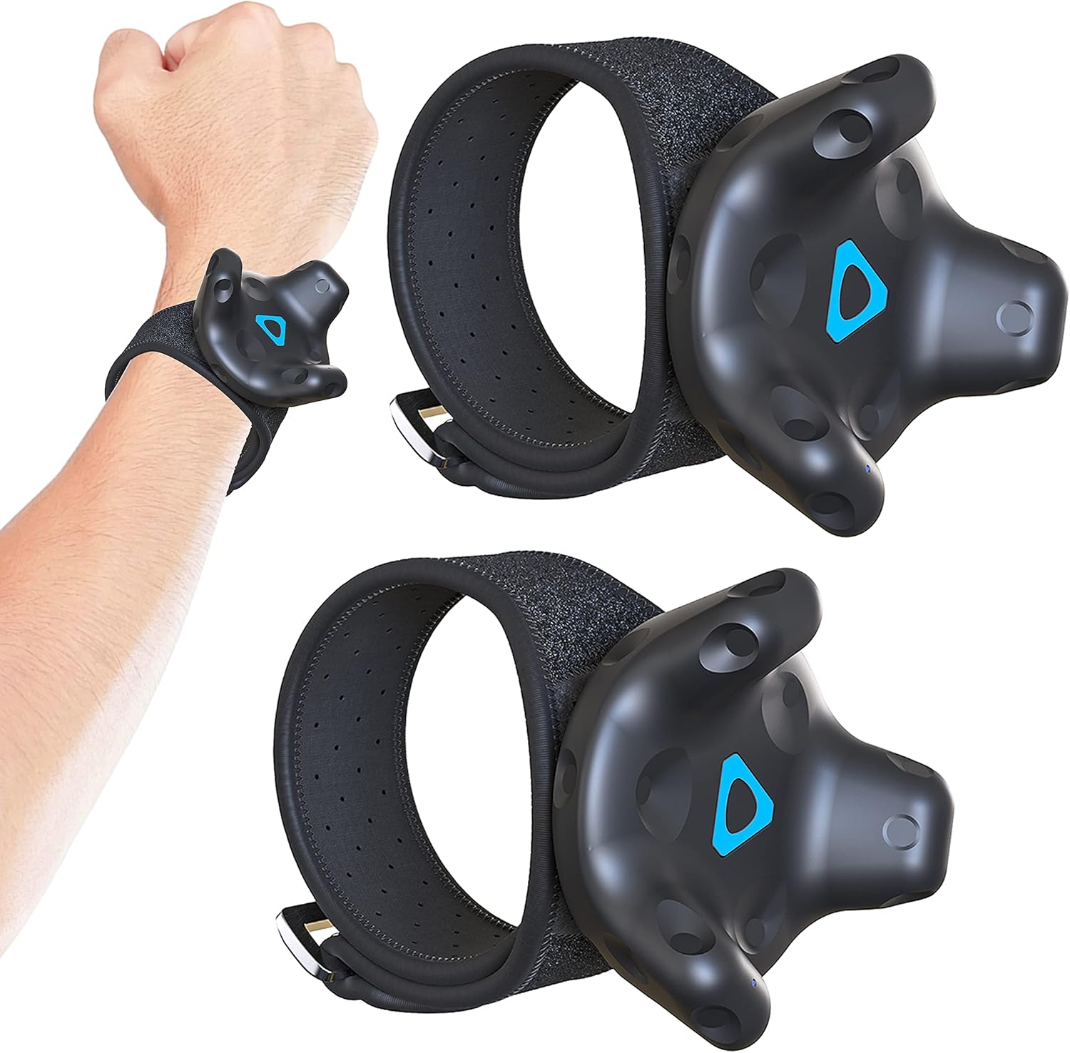 Skywin VR Tracker Straps for HTC Vive System Tracker Puck – Adjustable Straps for Hand or Arm Object and Full-Body Tracking in Virtual Reality (2 Hand Strap)