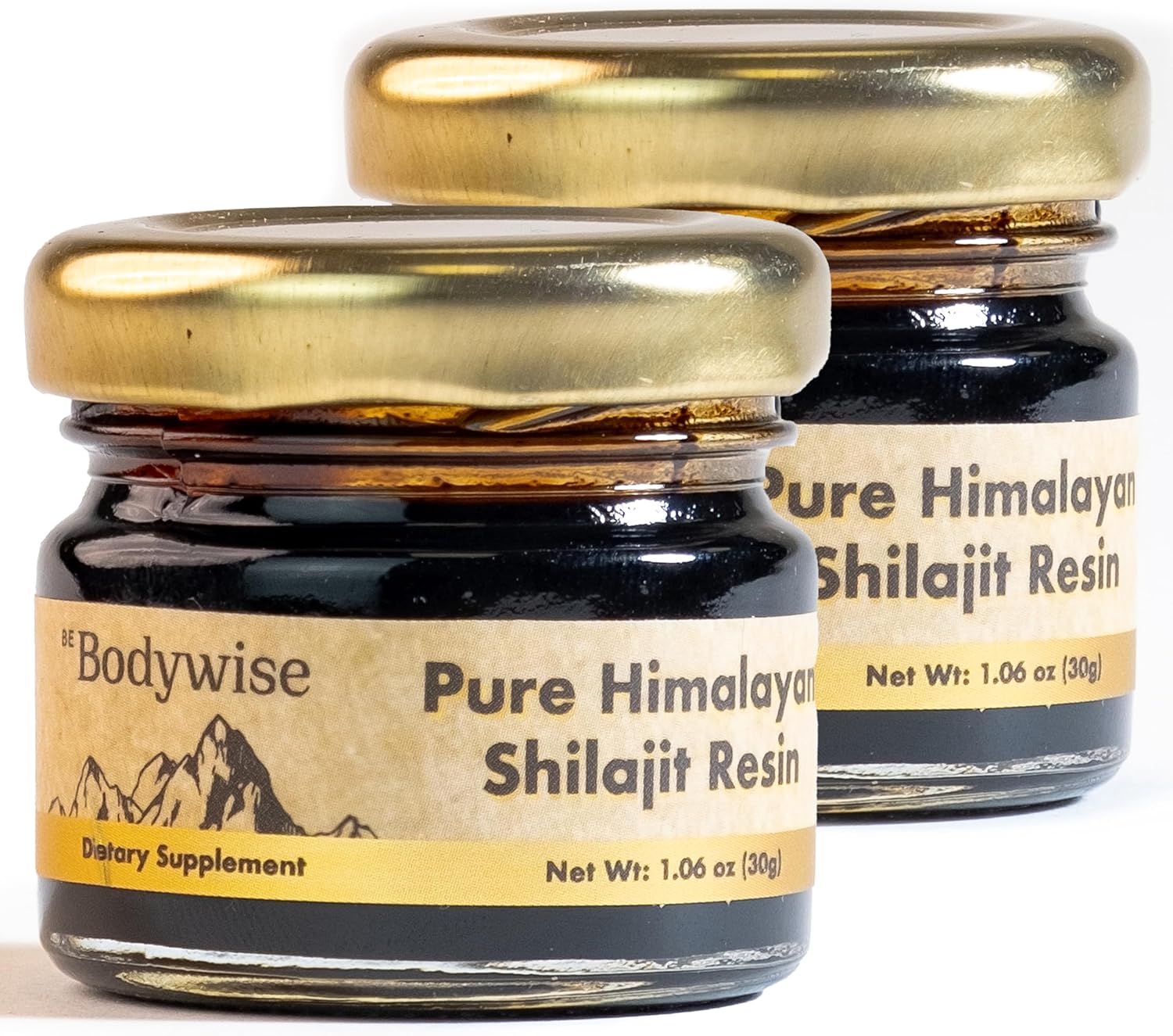 Be Bodywise Pure Himalayan Organic Shilajit Resin – Pack of 2 I Lab Tested I 100% Authentic & Natural I 75%+ Fulvic Acid & 85+ Trace Minerals | Heavy Metal Free I for Men & Women I 600 mg I 60 gm.