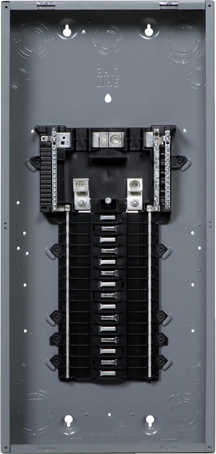 Square D – QO130L200PG 200-Amp 30-Space 30-Circuit Indoor Main Lug Plug-On Neutral Load Center with Ground Bar