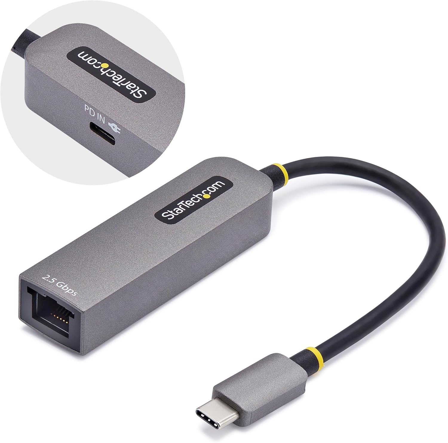 StarTech.com 2.5GbE USB-C to Ethernet Adapter, 100W PD Pass-Through, NBASE-T NIC, USB 3.0 Type-C 2.5G Multi Speed Network