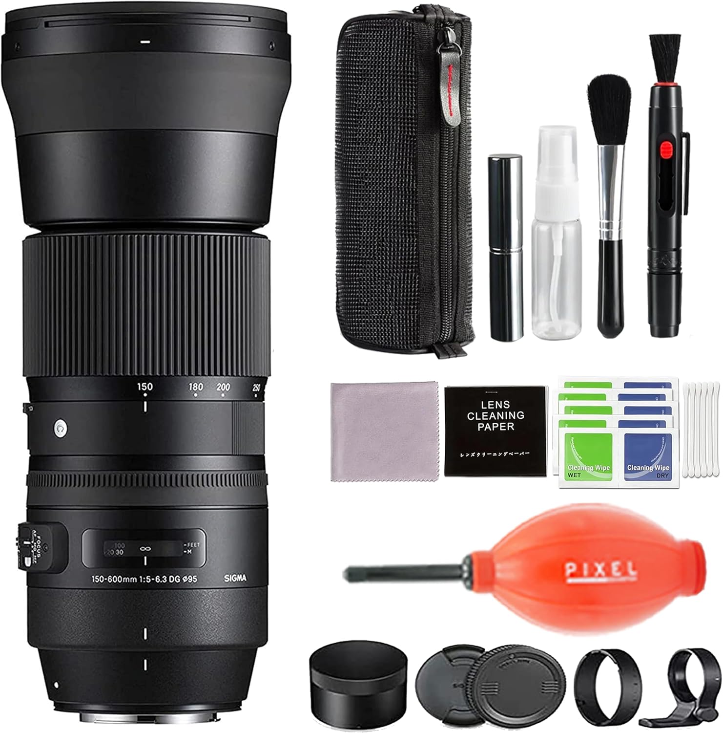 Sigma 150-600mm 5-6.3 Contemporary DG OS HSM Lens for Nikon DSLR Cameras + Complete Accessory and Travel Bundle