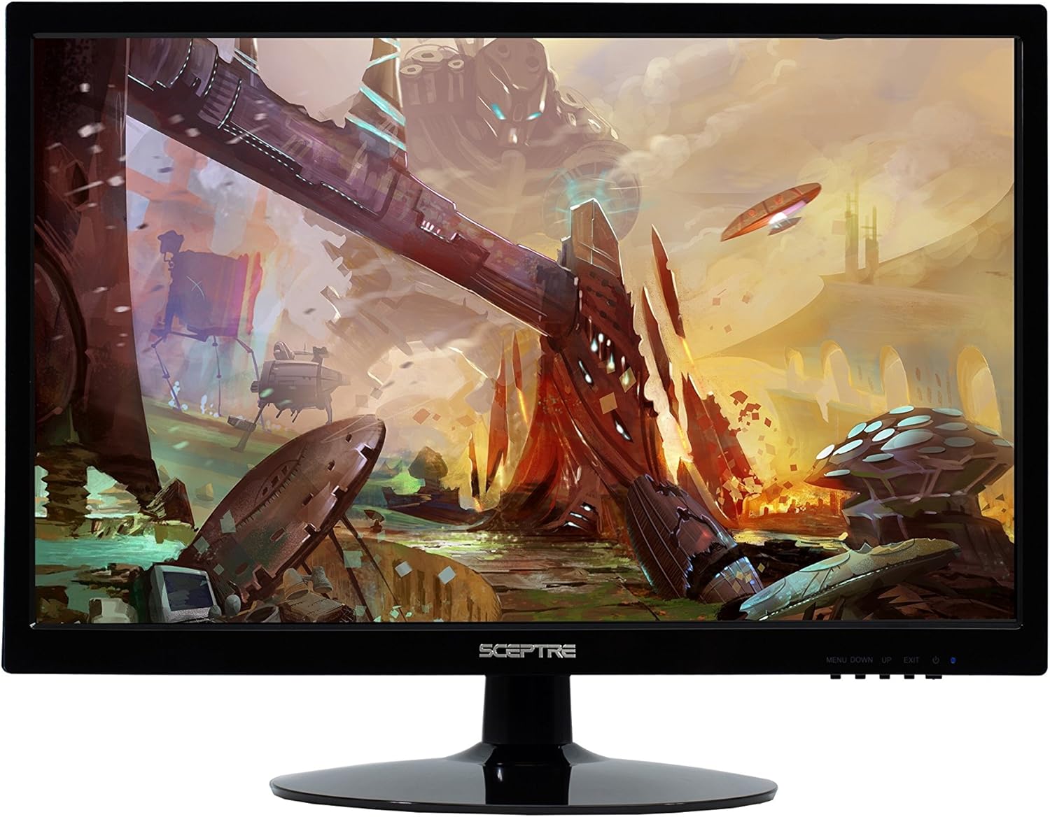 Sceptre 22 Inch LED Monitor 1080p 75Hz 99% sRGB Build-in Speakers HDMI x2 VGA, Machine Black