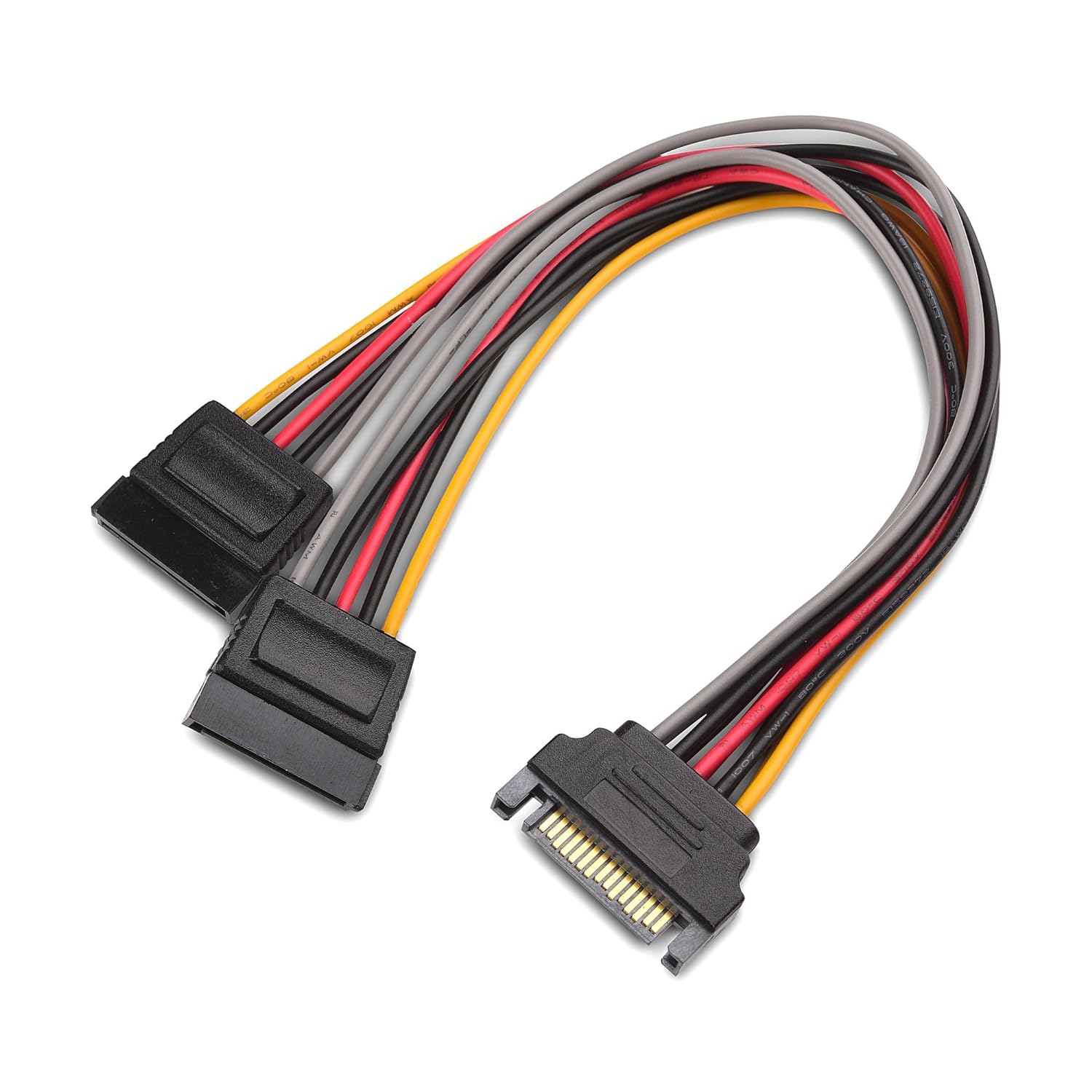 Cable Matters 3-Pack 15 Pin SATA Power Splitter Cable 8 Inches, SATA Power Y-Splitter Cable, SATA Splitter