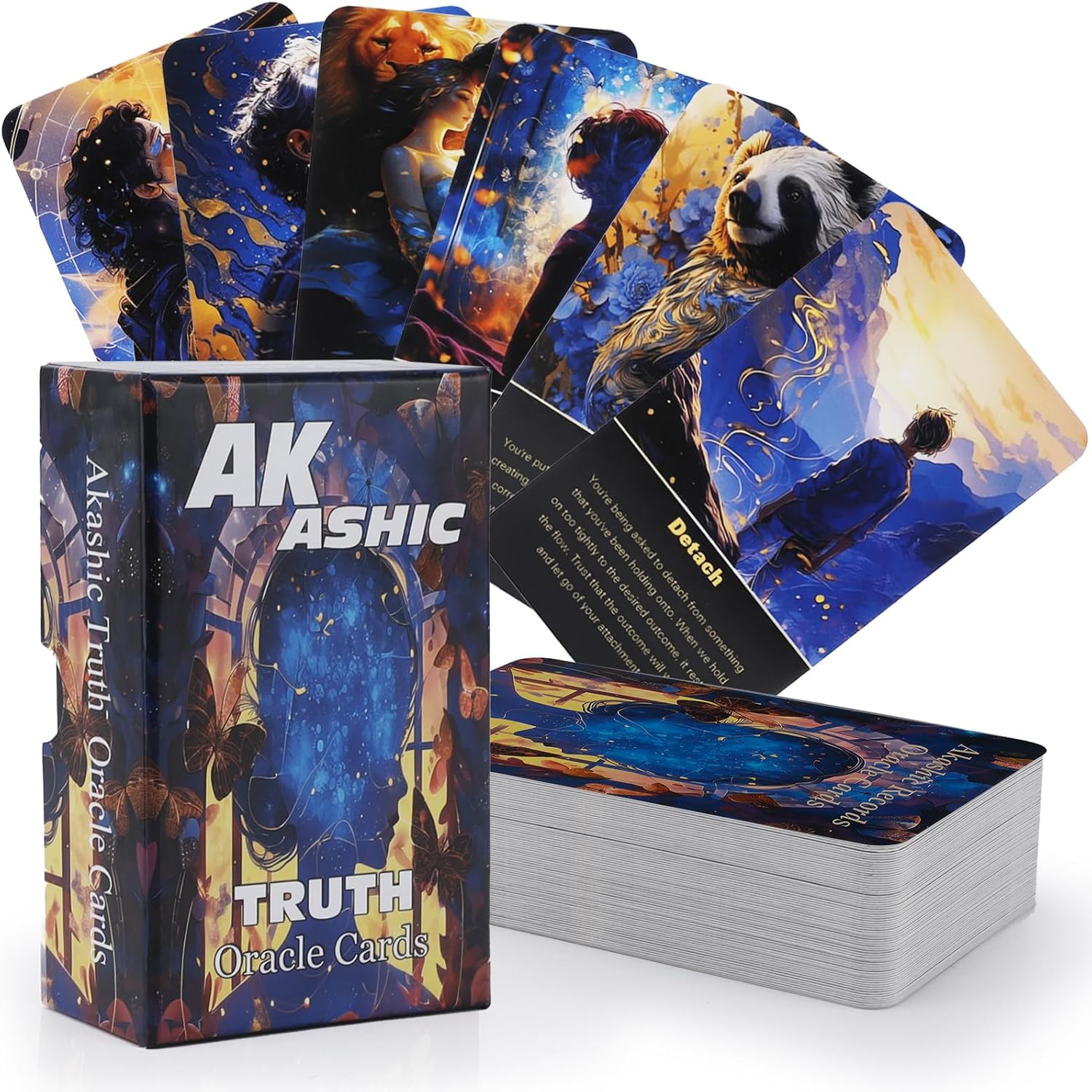 Akashic Oracle Cards Deck, Oracle Cards for Beginners, Energy Healing Oracle Cards,78 Oracle Deck Used for Career and Life Relationships,Spiritual Journey,Twin Flame, Soulmate, Karmic Connection