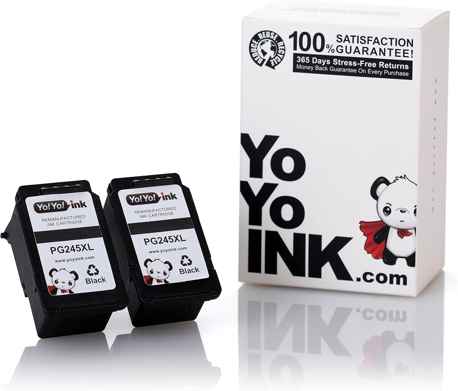 YoYoink Remanufactured Ink Cartridge Replacement for Canon PG-245XL 245 High Yield (2 Black) – Compatible with Canon Printer MX490 MX492 MG2920 iP2820