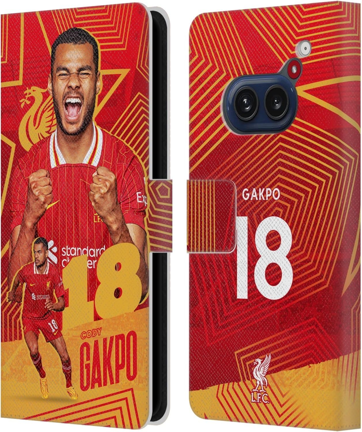 Head Case Designs Officially Licensed Liverpool Football Club Cody Gakpo 2024/25 First Team Leather Book Wallet Case Cover Compatible with Nothing Phone (2a)