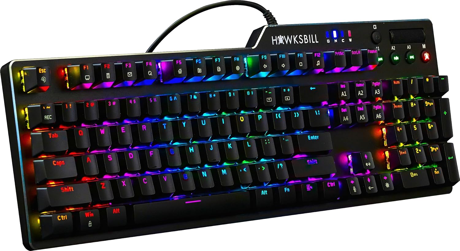 Scorpion V1 Wired Mechanical Gaming Keyboard – Tactile & Clicky – Brilliant RGB Lighting Compact Form Factor Customizable Keys & Multimedia Function 104 Keys