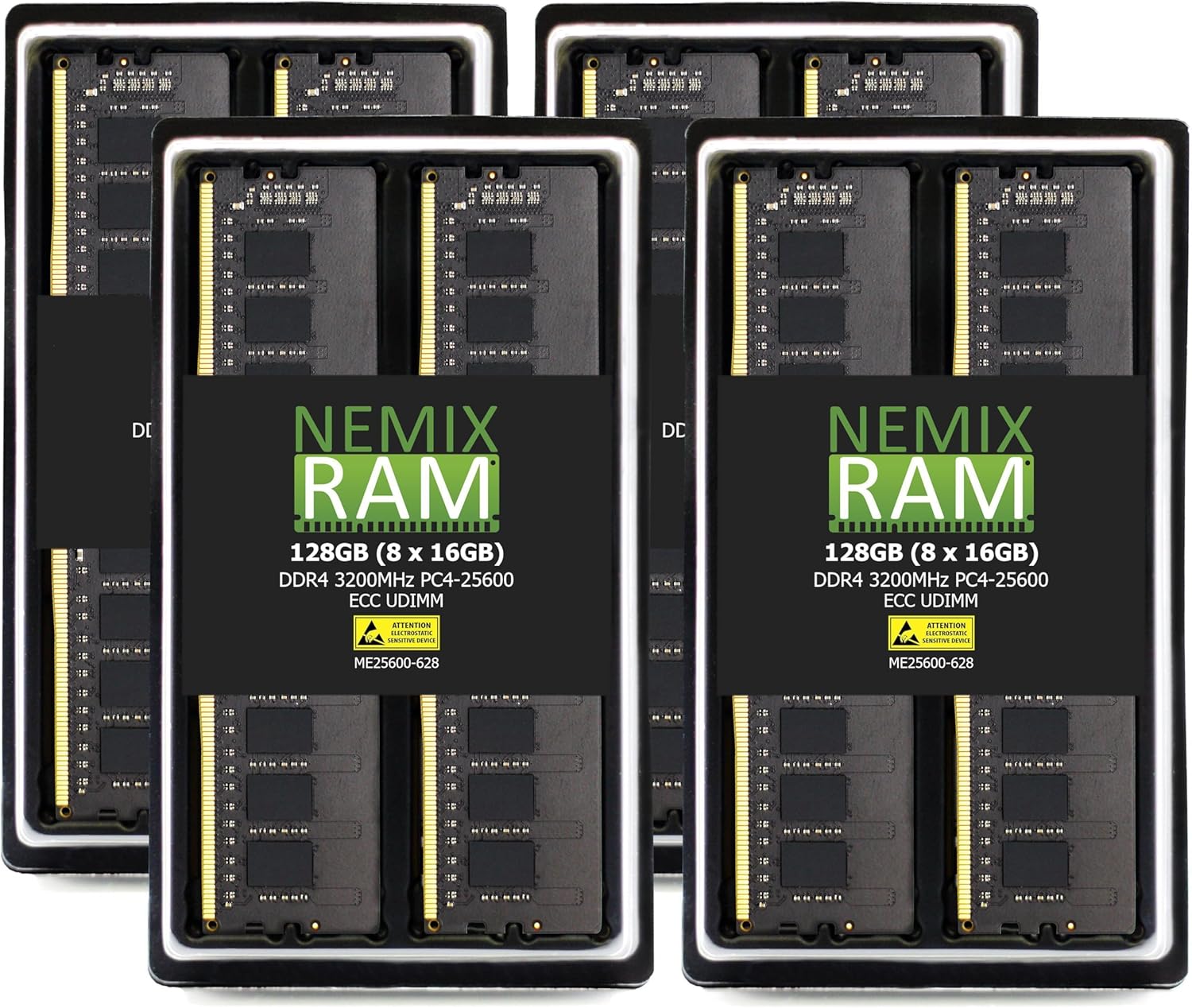 NEMIX RAM 128GB (8X16GB) DDR4 3200MHZ PC4-25600 2Rx8 1.2V 288-PIN ECC Unbuffered UDIMM KIT