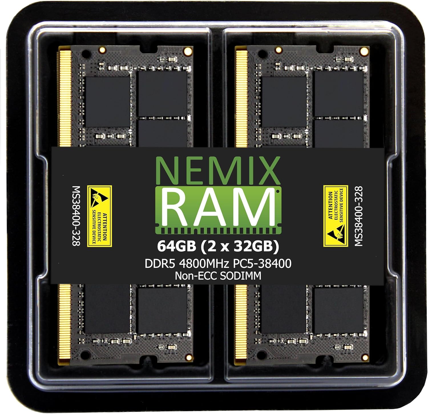 NEMIX RAM 64GB (2X32GB) DDR5 4800MHZ PC5-38400 2Rx8 1.1V 262-PIN Non-ECC Unbuffered SODIMM Laptop PC Memory KIT