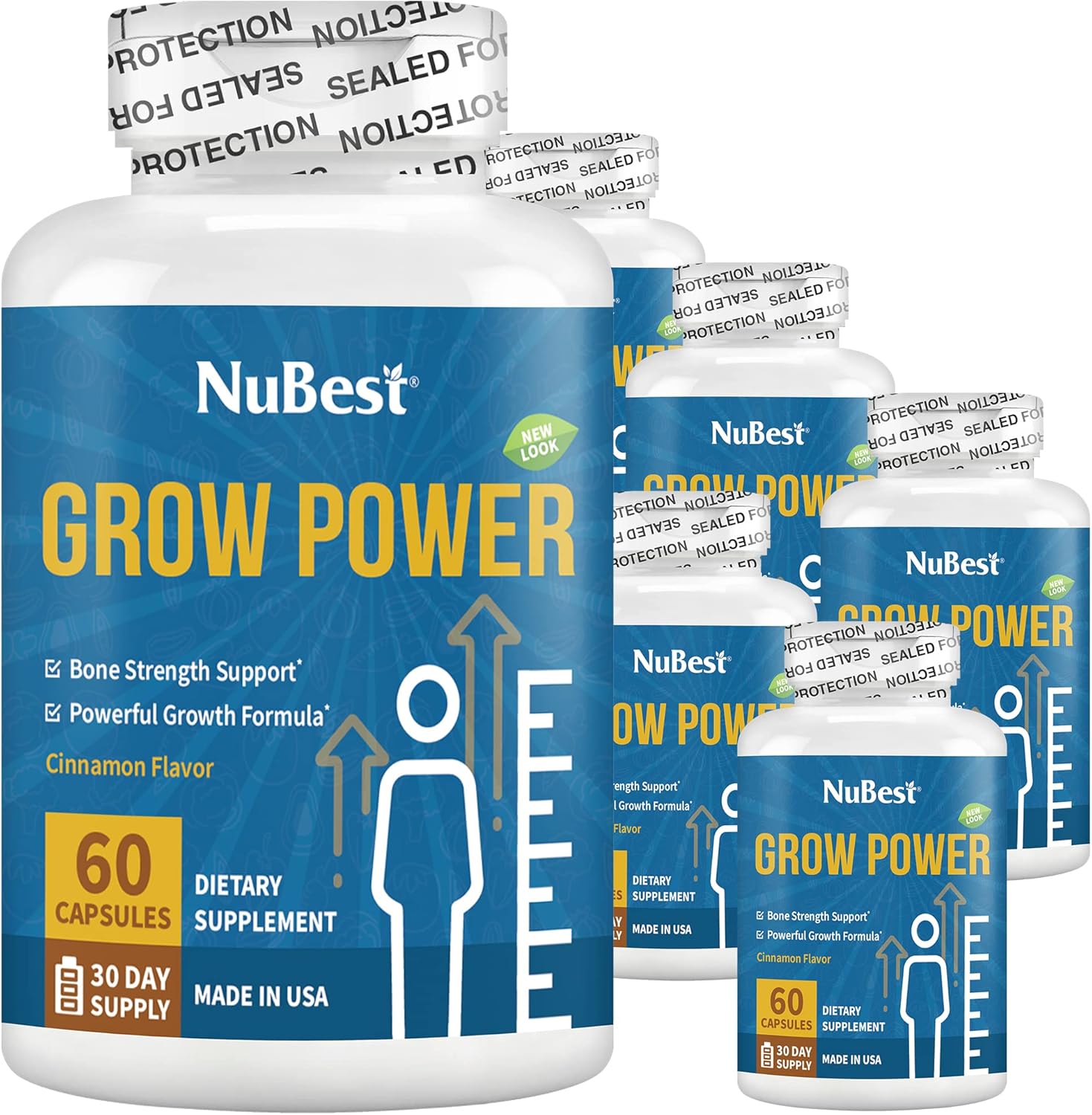 NuBest Grow Power Height Growth – Powerful Height Supplement for Age 10+ & Teens – Supports Height Growth, Grow Taller with Calcium, Vitamin D3, Phosphorus, Magnesium, Zinc & More – 6 Pack