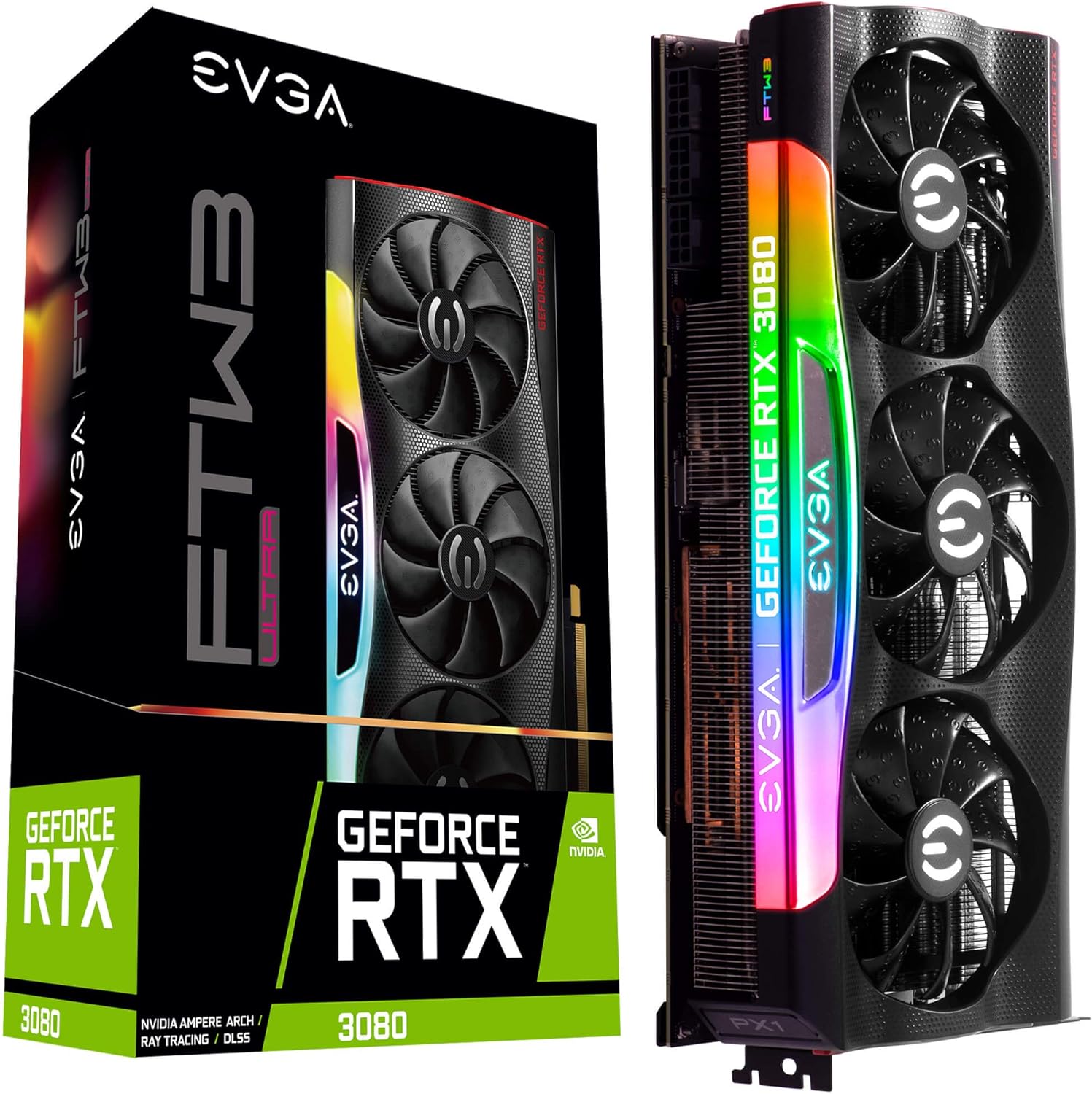 EVGA 10G-P5-3897-KR GeForce RTX 3080 FTW3 ULTRA GAMING, 10GB GDDR6X, iCX3 Technology, ARGB LED, Metal Backplate