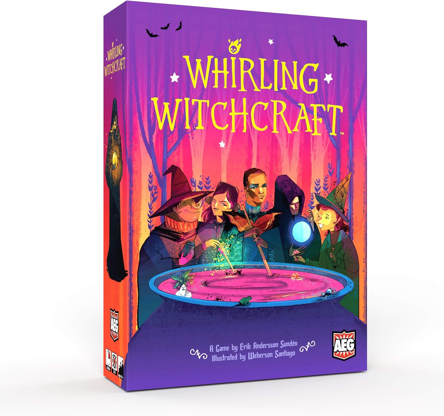 AEG Whirling Witchcraft | Use Recipes, Generate Magical Ingredients & Overflow Opponent’s Cauldron | Halloween Board Game | 2-5 Players | Ages 10+