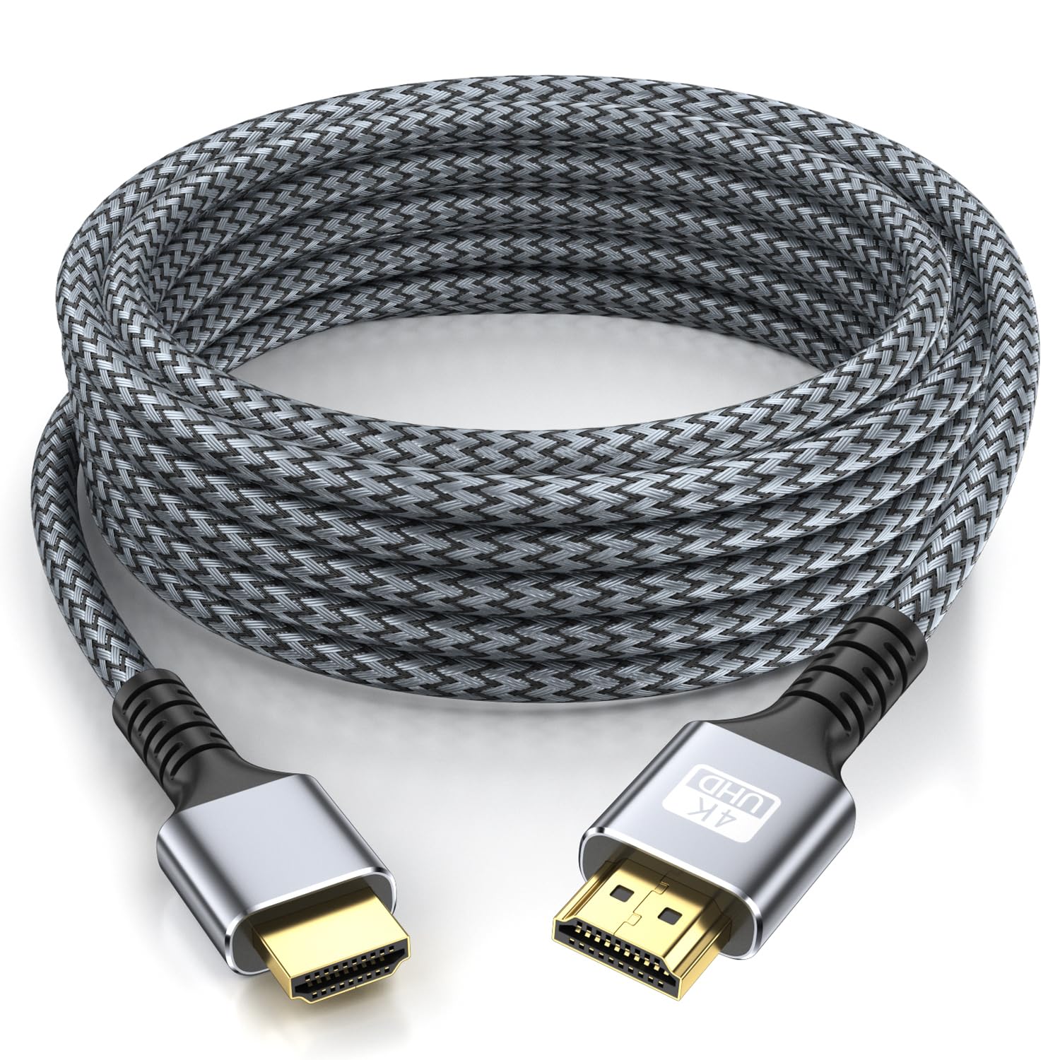 4k Hdmi Cable 40ft Ultra High Speed HDMI 2.0 Cable 4K@60HZ 3D ARC Gold Plated Connector Ethernet Audio Video Return HDMI Cord for UHD TV Monitor Laptop Xbox PS4/PS5 Roku TV ect.(Silvery)