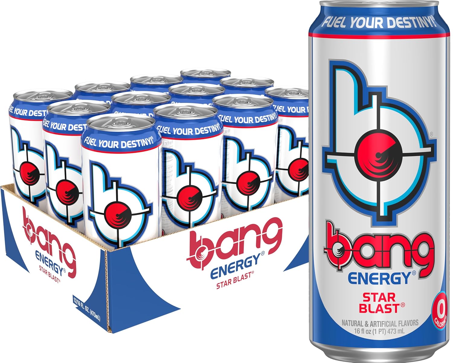 Bang Energy Star Blast, Sugar-Free Energy Drink, 16 Ounce (Pack of 12)