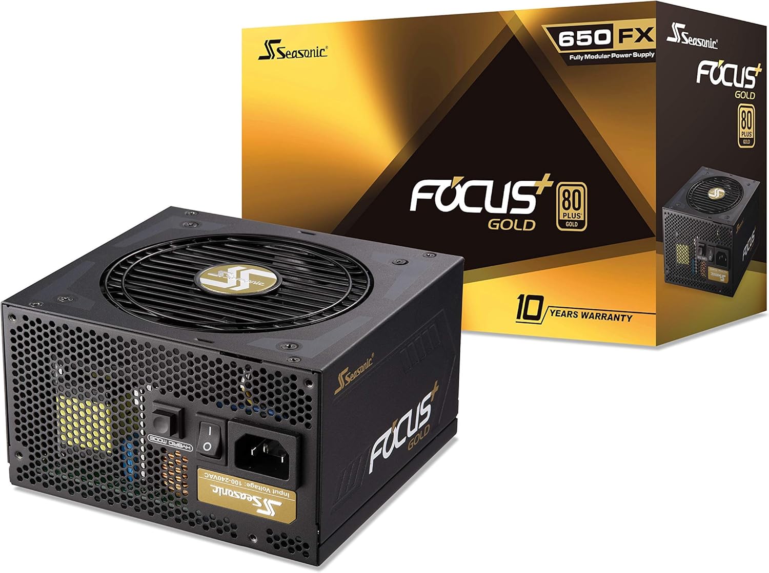 Seasonic FOCUS GX-650 – 650W – 80+ Gold – Full-Modular – ATX Form Factor – Low Noise – Premium Japanese Capacitor – 10 Year Warranty – Nvidia RTX 30/40 Super & AMD GPU Compatible (Ref. SSR-650FX)