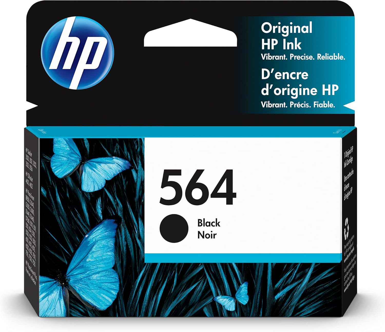 HP 564 Black Ink Cartridge | Works with DeskJet 3500; OfficeJet 4620; PhotoSmart B8550, C6300, D5400, D7560, 5510, 5520, 6510, 6520, 7510, 7520, Plus, Premium, eStation Series | CB316WN