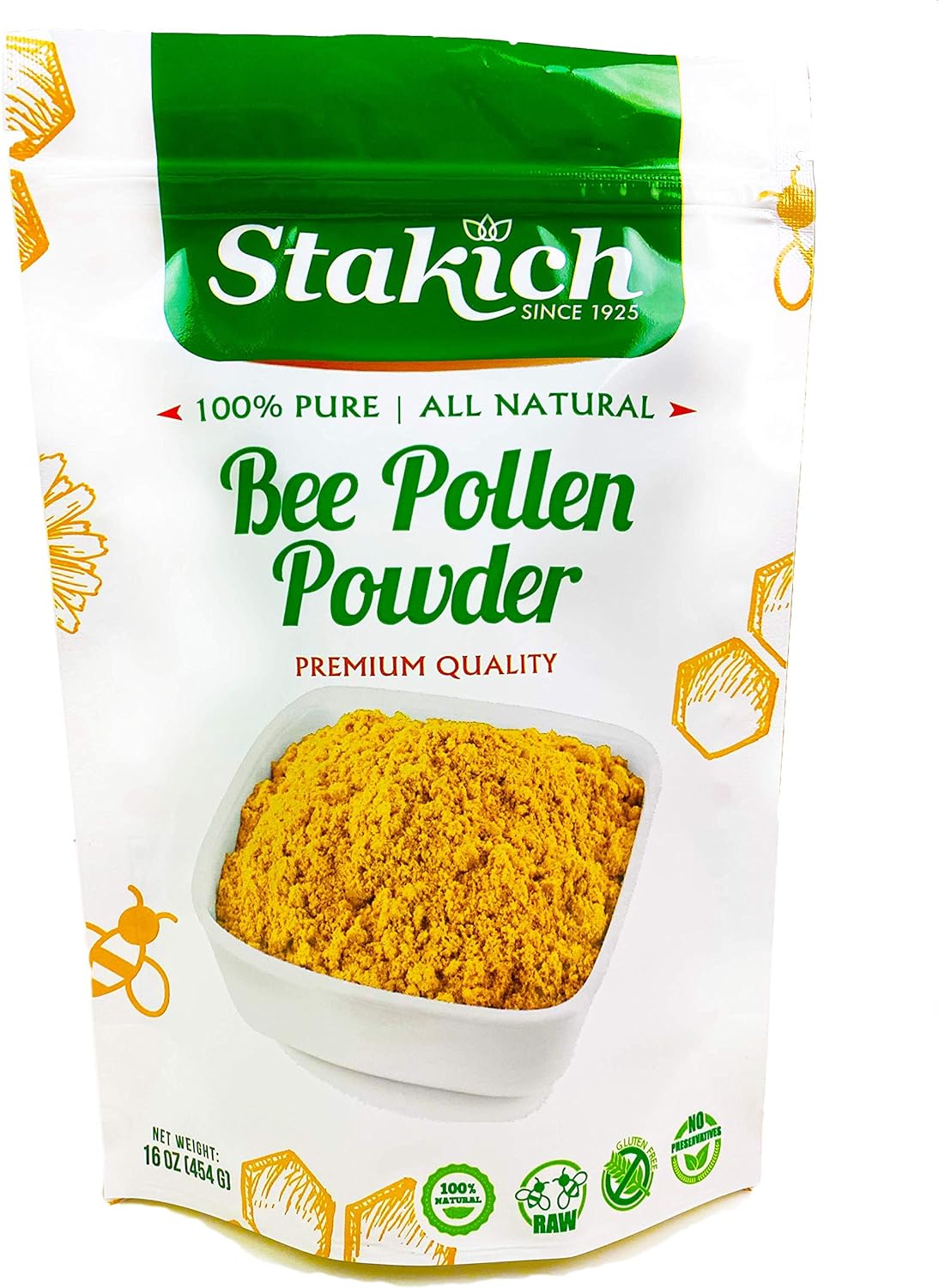 Stakich Bee Pollen Powder (1 Pound)