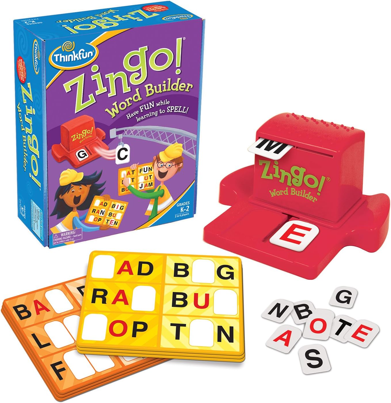 ThinkFun Zingo Word Builder – Classic Early Reading Game | Enhances Vocabulary & Spelling Skills | Award-Winning Educational Toy for Kids and Adults