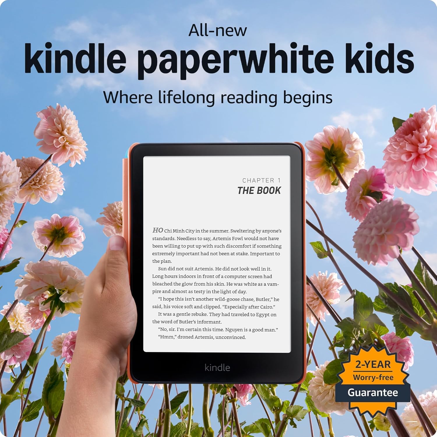 All-new Amazon Kindle Paperwhite Kids (16 GB) – larger 7″ glare-free display – Kids read an average of 1+ hour per day with Kindle – Starfish