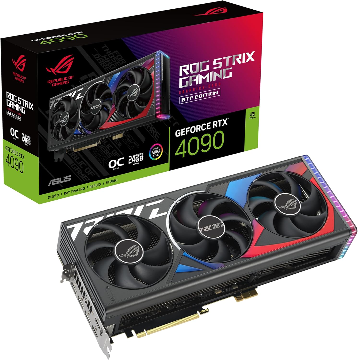 ASUS ROG Strix GeForce RTX 4090 BTF OC Edition Gaming Graphics Card (PCIe 4.0, 24GB GDDR6X, Exclusive to BTF ATX Motherboards