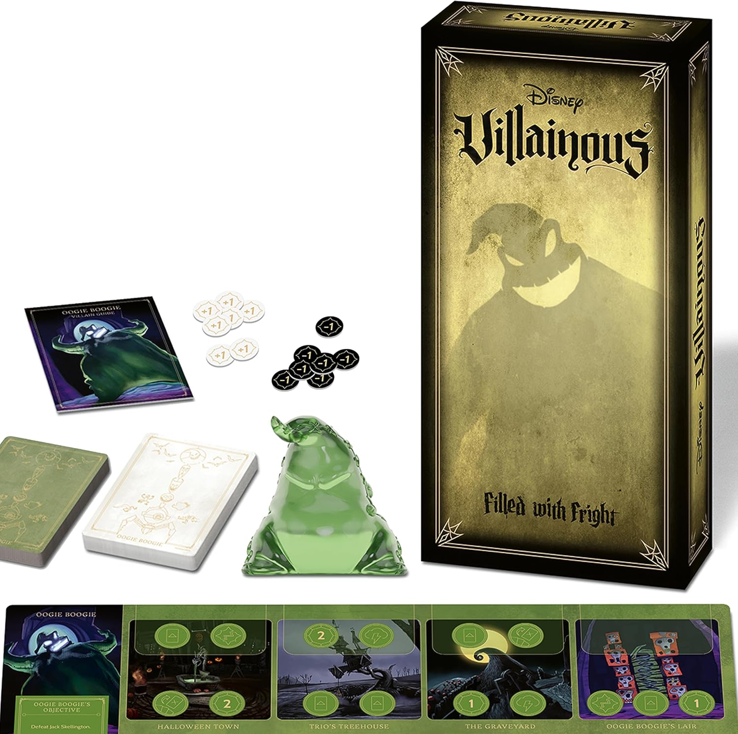 Ravensburger Disney Villainous: Filled with Fright – Strategy Board Game for Age 10 & Up | Newest Expansion | Award-Winning Line | Featuring Oogie Boogie