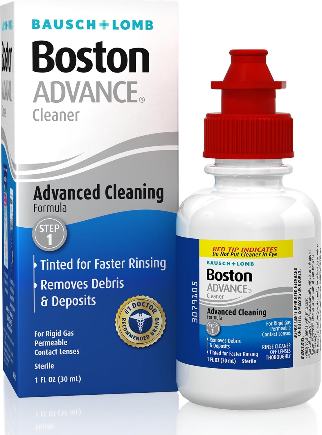 Boston Advance Contact Lens Solution by Bausch+ Lomb, for Gas Permeable Contact Lenses, 1 Fl Oz (Packaging May Vary)