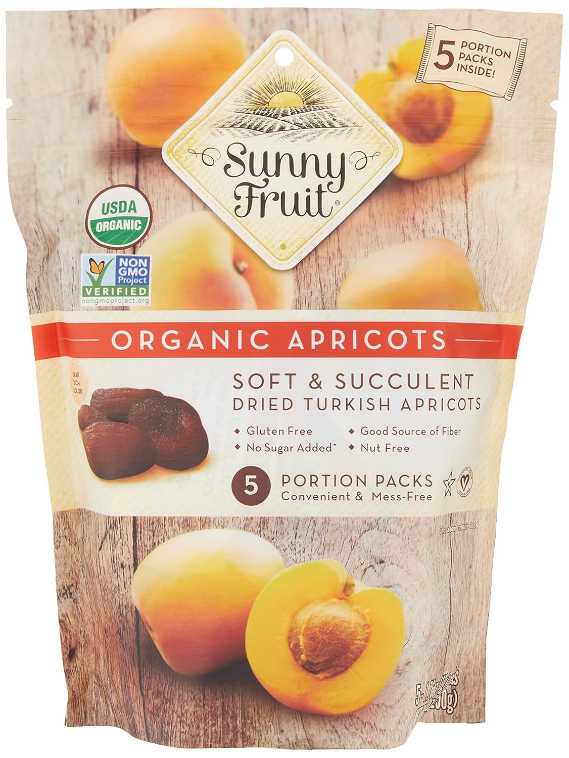 Sunny Fruit Organic Apricots, Soft and Succulent Dried Turkish Apricots