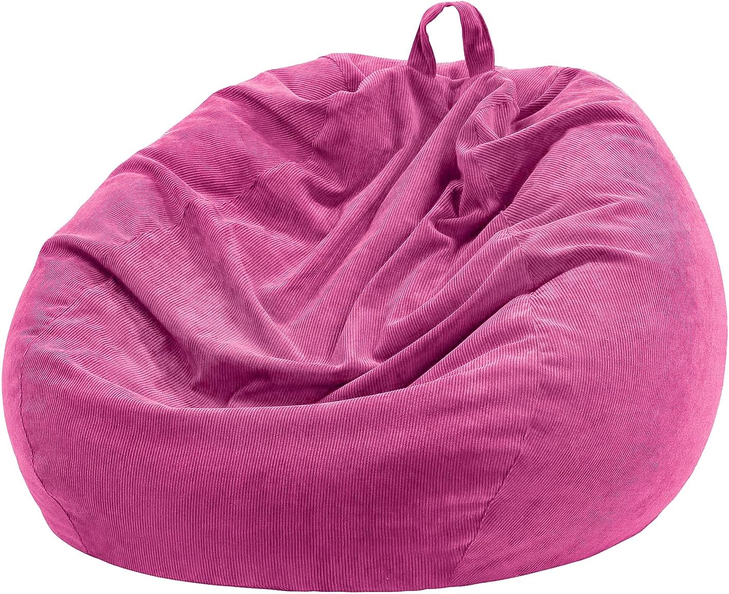 Nobildonna Bean Bag Chair Cover (No Filler) for Kids and Adults. Extra Large 300L Bean Bag Stuffed Animal Storage Washable Soft Premium Corduroy Stuffable Bean Bag Cover (Rose Red)