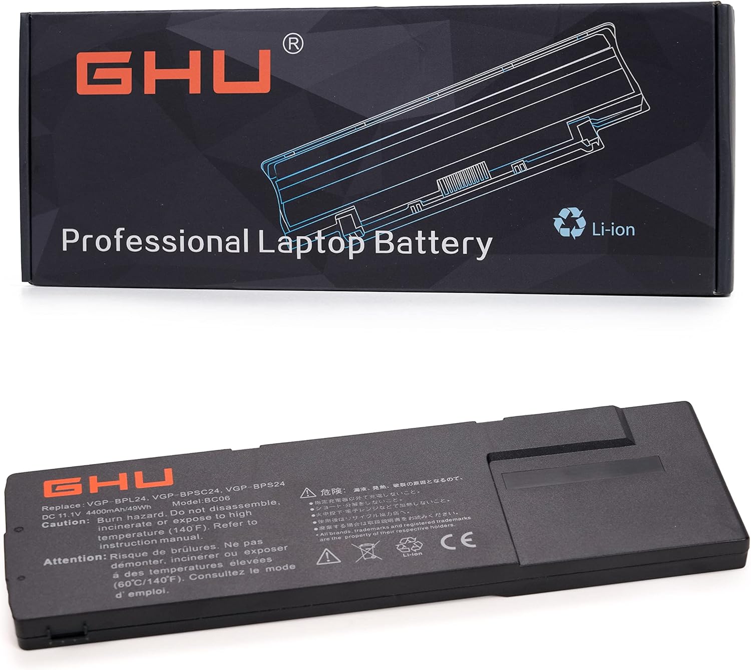 GHU New Battery Replacement for VGP-BPS24 Compatible for VAIO VGP-BPSC24 VGP-BPL24 for Model VPCSA VPCSB VPCSC VPCSD VPCSE SA SB SC SD SE vgpbps24