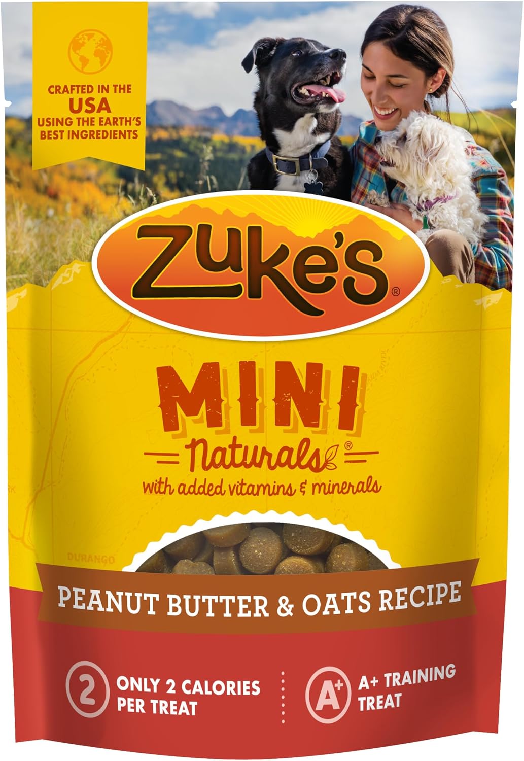 Zuke’s Mini Naturals Training Dog Treats Peanut Butter and Oats Recipe – 16 Oz Bag