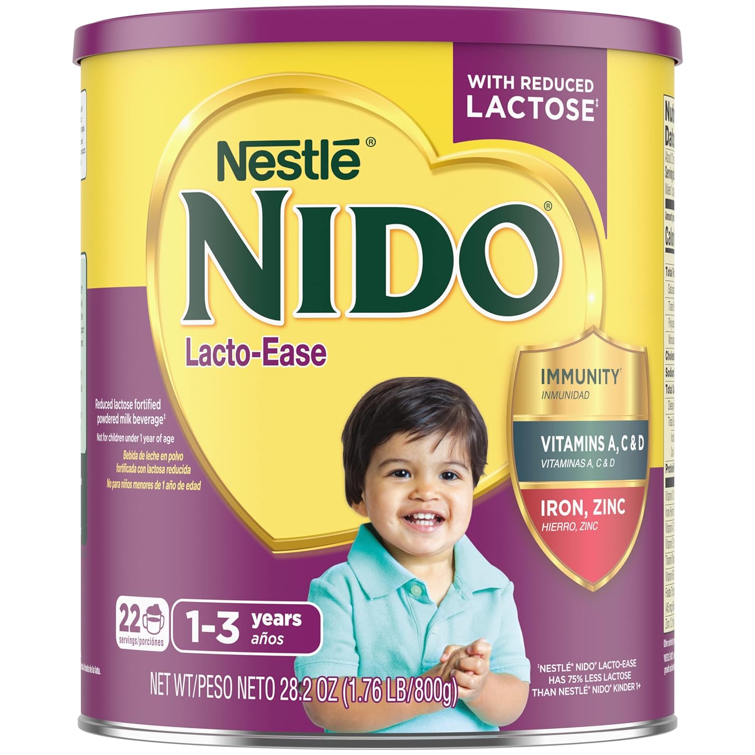 Nestle NIDO Lacto-Ease Toddler Powdered Milk Beverage – 28.2 Oz Canister – Toddler Drink Mix