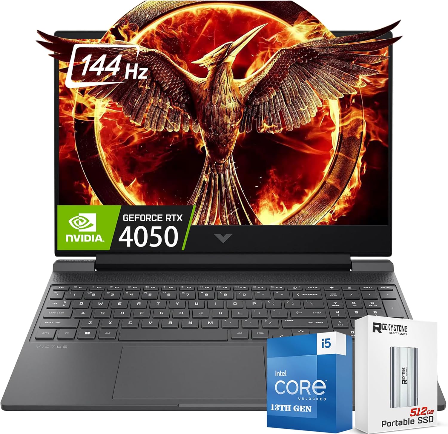 HP Victus 15.6″ FHD 144Hz RTX 4050 Gaming Laptop, 13th Intel 8-Core i5-13420H (Beats Intel i7-1260P), Backlit KB, WiFi 6, Bluetooth 5.3, W/512GB PSD, Windows 11 Home(16GB |512GB SSD)