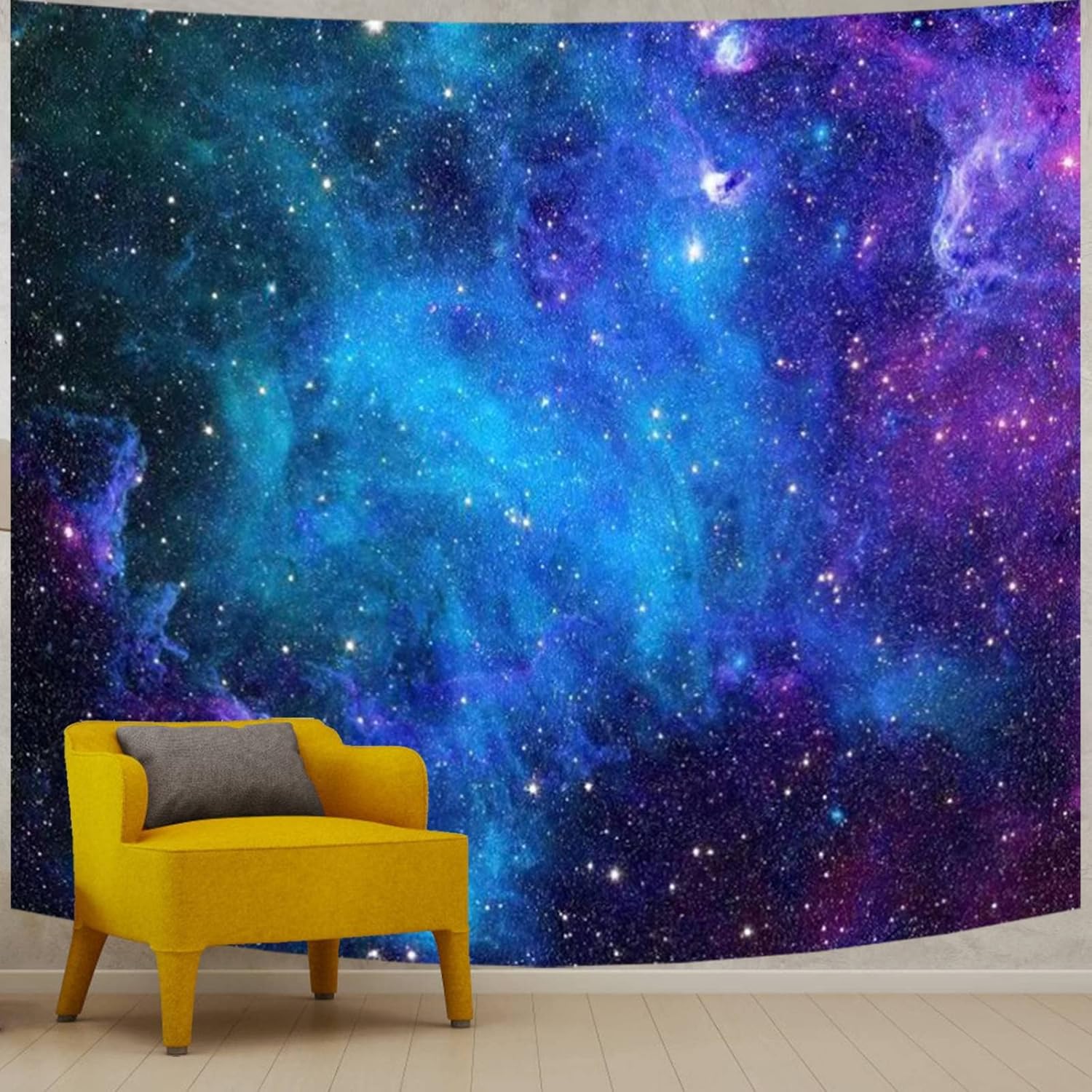 Apdidl Extra Large Galaxy Space Tapestry for Bedroom Aesthetic 90” X 71” Blue Starry Sky Stars Universe Tapestry Mysterious Nebula Wall Hanging Backdrop Decor for Bedroom Living Room