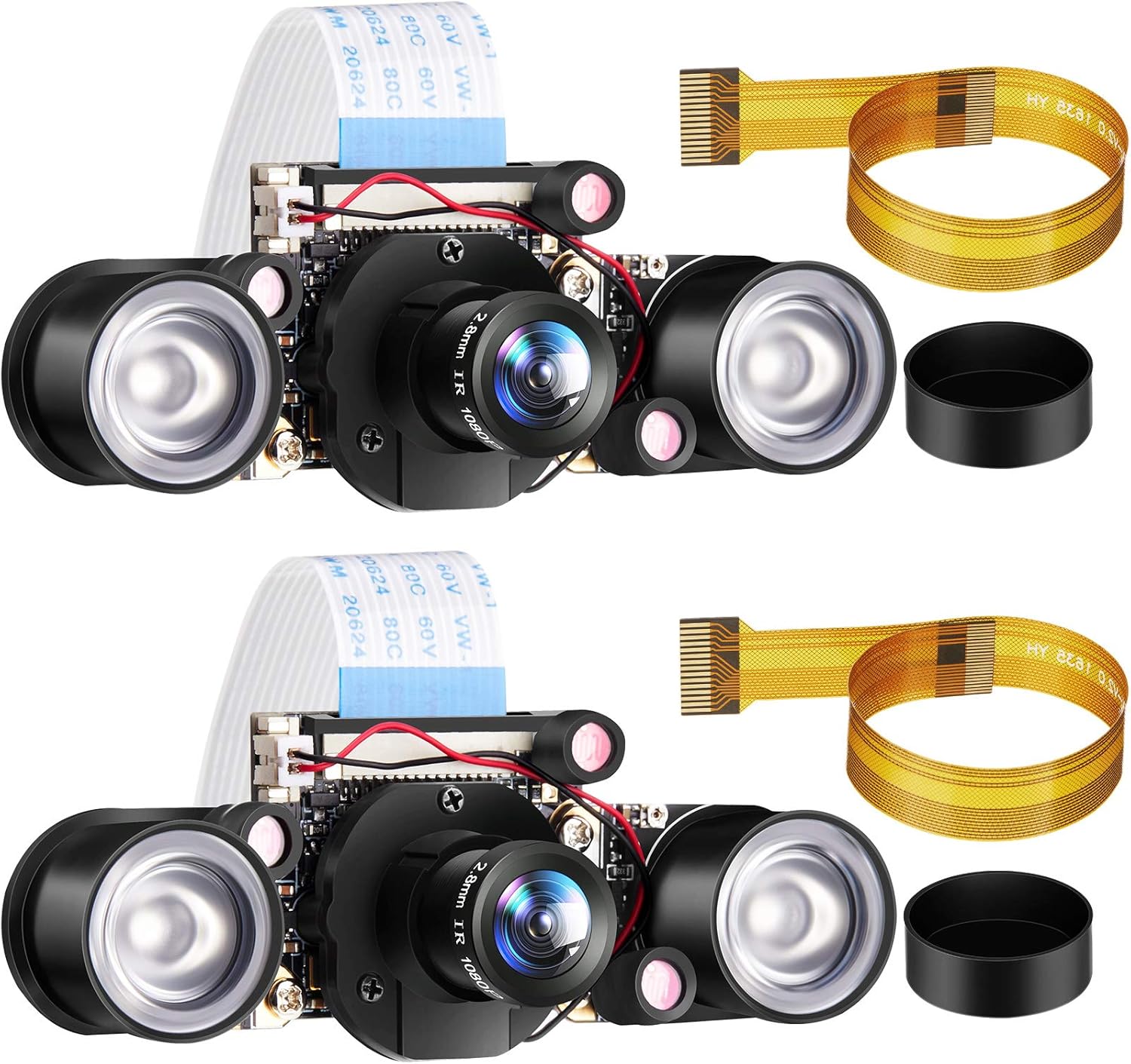 Weewooday 2 Sets for Camera 1080P Webcam 5MP OV5647 Sensor Day and Night Vision IR-Cut Video Camera Focus Adjustment Compatible with Raspberry Pi RPi 4 3 B/B+ 2B 3A+ 2 1 Camera