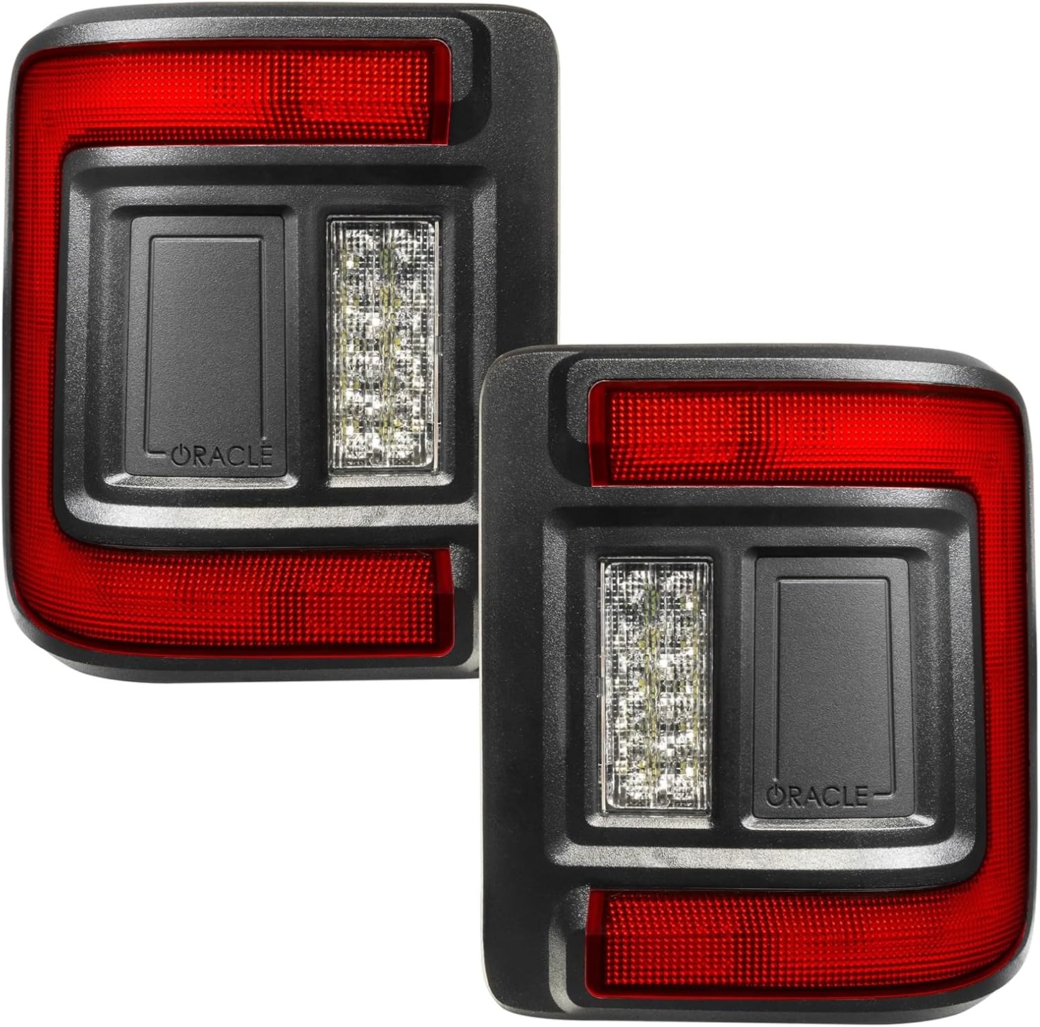 ORACLE Lighting 5884-504 Pair of Standard Red Flush Mount LED Tail Lights fits 2018 2022 Wrangler JL – Low-Profile Wrap-Around Design, Signature Perimeter Lighting