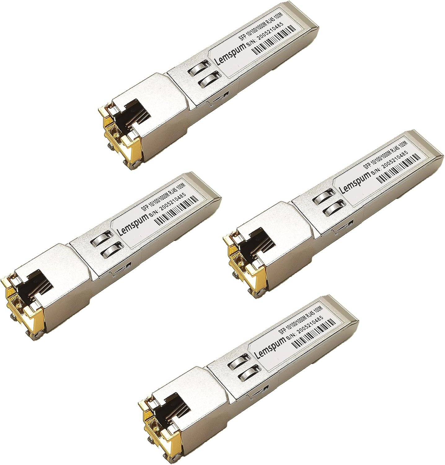 1.25G SFP-T SFP to RJ45 Transceiver 10/100/1000Base-T SFP Copper 100m RJ-45 Optical Fiber Module Widely Compatible Cisco GLC-T/SFP-GE-T/GLC-TA,Supermicro, TP-Link, Broadcom, Linksys