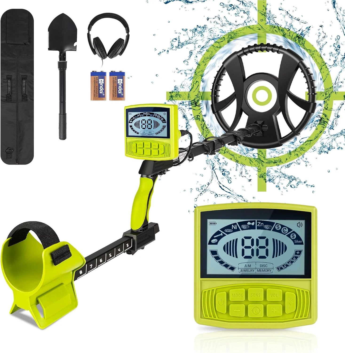 Xoopon Metal Detector for Adults Waterproof, 5 Modes Professional Underwater Gold Detector with Higher Accuracy, Adjustable 10” Coil for Gold Detecting, Bigger LCD Display, Strong Memory Mode