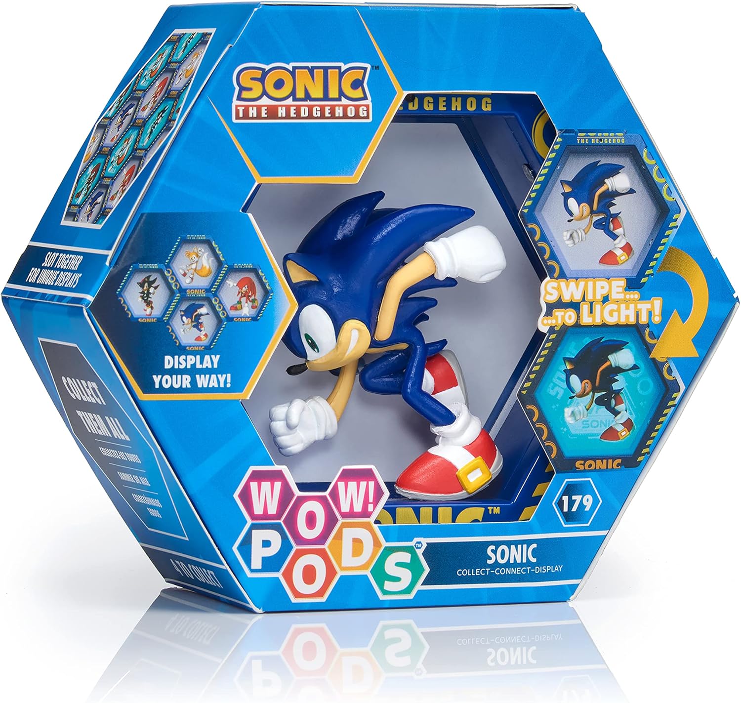 WOW! PODS Sonic The Hedgehog Collection – Sonic | Light-Up Bobble-Head Figure | Official Sega Merchandise, Toys and Gifts for Adults, Boys and Girls, Aged 5+, Blue