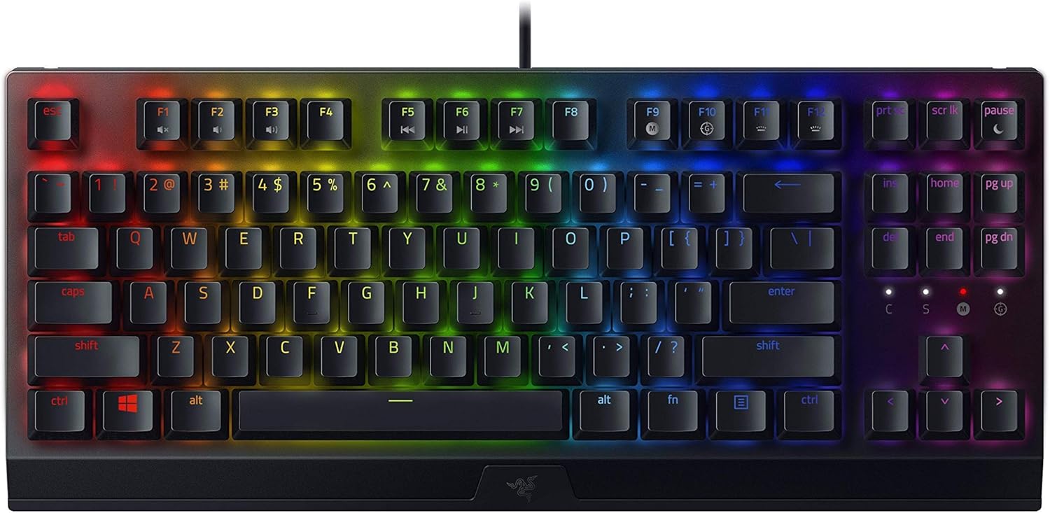 Razer BlackWidow V3 Tenkeyless Mechanical Gaming Keyboard: Razer Mechanical Switches – Chroma RGB Lighting – Compact Form Factor – Programmable Macro Functionality – USB Passthrough (Renewed)